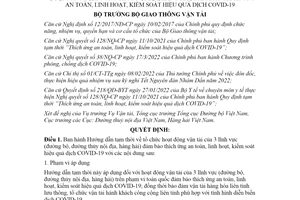 Quyết định 359/QĐ-BGTVT 2022 tổ chức hoạt động vận tải đảm bảo thích ứng an toàn COVID19