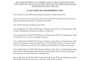 Quyết định 04/2022/QĐ-UBND giá dịch vụ sự nghiệp công sản xuất truyền hình Đà Nẵng