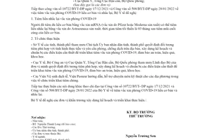 Công văn 1506/BYT-DP 2022 tiêm vắc xin phòng COVID19 liều cơ bản và nhắc lại
