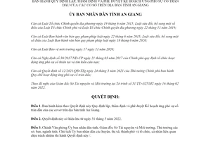 Quyết định 08/2022/QĐ-UBND lập thẩm định Kế hoạch ứng phó sự cố tràn dầu An Giang