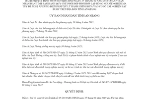 Quyết định 09/2022/QĐ-UBND bãi bỏ Quyết định 05/2019/QĐ-UBND xử lý người nghiện ma túy An Giang