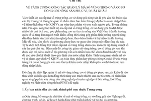 Chỉ thị 1838/CT-BNN-BVTV 2022 tăng cường quản lý mã số vùng trồng cơ sở đóng gói nông sản