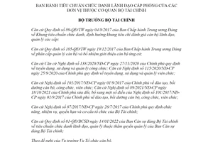 Quyết định 353/QĐ-BTC 2022 Tiêu chuẩn chức danh lãnh đạo cấp Phòng