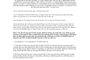 Thông tư 05/2022/TT-BGDĐT sửa đổi Thông tư 33/2017/TT-BGDĐT