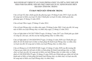 Quyết định 05/2022/QĐ-UBND an toàn phòng cháy chữa cháy nhà ở hộ gia đình Sóc Trăng