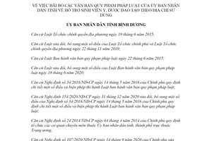 Quyết định 10/2022/QĐ-UBND bãi bỏ văn bản hỗ trợ sinh viên y dược Bình Dương