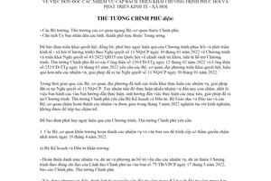 Công điện 290/CĐ-TTg 2022 nhiệm vụ cấp bách triển khai Chương trình phục hồi kinh tế xã hội