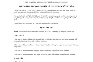 Quyết định 1178/QĐ-BNN-TT 2022 phê duyệt Đề án tái canh cà phê 2021 2025