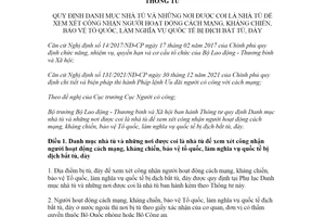 Thông tư 03/2022/TT-BLĐTBXH nơi được coi là nhà tù để công nhận người hoạt động cách mạng