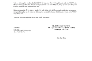 Công văn 1099/TCHQ-GSQL 2022 lỗi hệ thống C/O mẫu D điện tử từ Malaysia