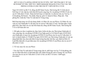 Thông báo 455/TB-BYT 2022 triển khai cung ứng vắc xin COVID19 trẻ từ 5 đến dưới 12