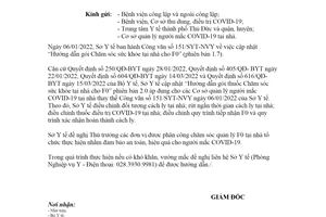 Công văn 2143/SYT-NVY 2022 gói Chăm sóc sức khỏe tại nhà cho F0 Sở Y tế Hồ Chí Minh