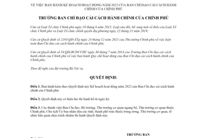 Quyết định 42/QĐ-BCĐCCHC 2022 Kế hoạch hoạt động của Ban Chỉ đạo cải cách hành chính