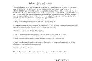 Công văn 1001/LĐTBXH-KHTC 2022 báo cáo giải ngân vốn đầu tư công quý I ước giải ngân quý II