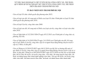 Quyết định 17/2022/QĐ-UBND Quy chế tuyển dụng công chức xã thị trấn Hà Nội