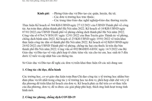 Công văn 874/SGDĐT-CTTT-KHCN 2022 tăng cường công tác y tế trường học Sở Giáo dục Hà Nội