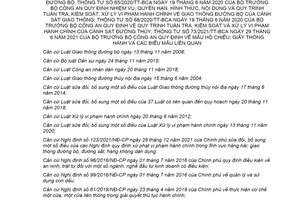 Thông tư 15/2022/TT-BCA sửa đổi Thông tư 43/2017/TT-BCA 45/2017/TT-BCA 68/2020/TT-BCA