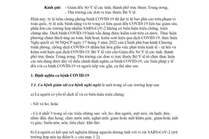 Công văn 1909/BYT-DP 2022 điều chỉnh định nghĩa ca bệnh COVID19