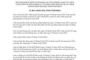 Quyết định 12/2022/QĐ-UBND đảm bảo an toàn phòng cháy chữa cháy nhà ở riêng lẻ Vĩnh Phúc