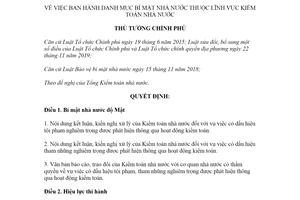 Quyết định 504/QĐ-TTg 2022 Danh mục bí mật Nhà nước lĩnh vực kiểm toán