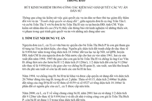 Thông báo 85/TB-VKSTC 2022 rút kinh nghiệm trong kiểm sát giải quyết vụ án dân sự