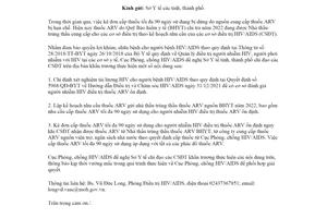Công văn 235/AIDS-ĐT 2022 cấp thuốc ARV tối đa 90 ngày cho người nhiễm HIV