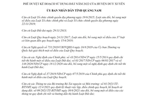 Quyết định 1084/QĐ-UBND 2022 phê duyệt kế hoạch sử dụng đất Duy Xuyên Quảng Nam