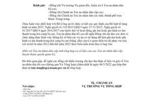 Công văn 81/TANDTC-TH 2022 thống kê số liệu sử dụng dữ liệu ghi âm phục vụ việc xét xử