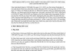 Kế hoạch 129/KH-UBND 2022 triển khai Chiến lược phát triển văn hóa Hà Nội