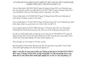 Thông tư 03/2022/TT-BYT sửa đổi tiêu chuẩn chức danh nghề nghiệp viên chức y tế