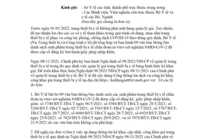 Công văn 2139/BYT-TB-CT 2022 bãi bỏ sinh phẩm y tế chẩn đoán in vitro xét nghiệm SARSCoV 2
