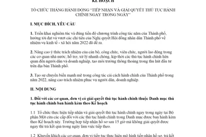 Kế hoạch 1224/KH-UBND 2022 tổ chức tháng tiếp nhận thủ tục hành chính trong ngày Hồ Chí Minh