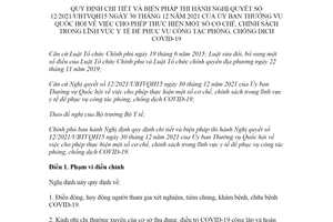 Nghị định 29/2022/NĐ-CP hướng dẫn Nghị quyết 12/2021/UBTVQH15