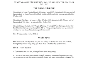 Quyết định 546/QĐ-TTg 2022 giao chỉ tiêu thực hiện bao phủ bảo hiểm y tế 2022 2025