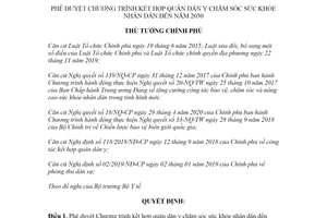 Quyết định 545/QĐ-TTg 2022 Chương trình kết hợp quân dân y chăm sóc sức khỏe nhân dân