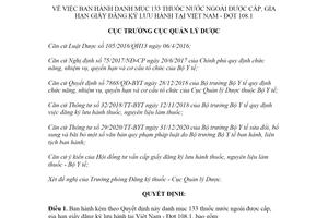 Quyết định 232/QĐ-QLD 2022 133 thuốc nước ngoài được cấp giấy đăng ký lưu hành tại Việt Nam