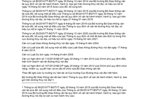 Văn bản hợp nhất 12/VBHN-BGTVT 2022 Thông tư vận tải hành khách trên đường thủy nội địa