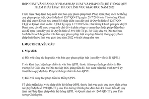 Kế hoạch 464/KH-BGDĐT 2022 hợp nhất văn bản quy phạm pháp luật lĩnh vực giáo dục