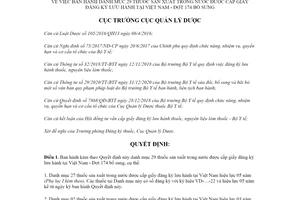 Quyết định 227/QĐ-QLD 2022 Danh mục thuốc sản xuất trong nước được cấp số đăng ký lưu hành