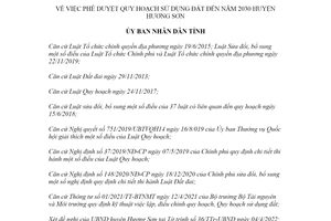 Quyết định 850/QĐ-UBND 2022 phê duyệt Quy hoạch sử dụng đất Hương Sơn Hà Tĩnh