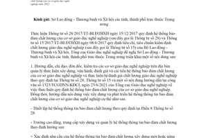 Công văn 791/TCGDNN-KĐCL 2022 hệ thống bảo đảm chất lượng của cơ sở giáo dục nghề nghiệp