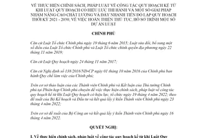 Nghị quyết 64/NQ-CP 2022 chính sách công tác quy hoạch kể từ khi Luật Quy hoạch có hiệu lực