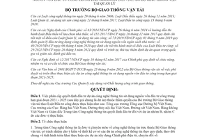 Quyết định 570/QĐ-BGTVT 2022 phân cấp trong quản lý dự án công nghệ thông tin